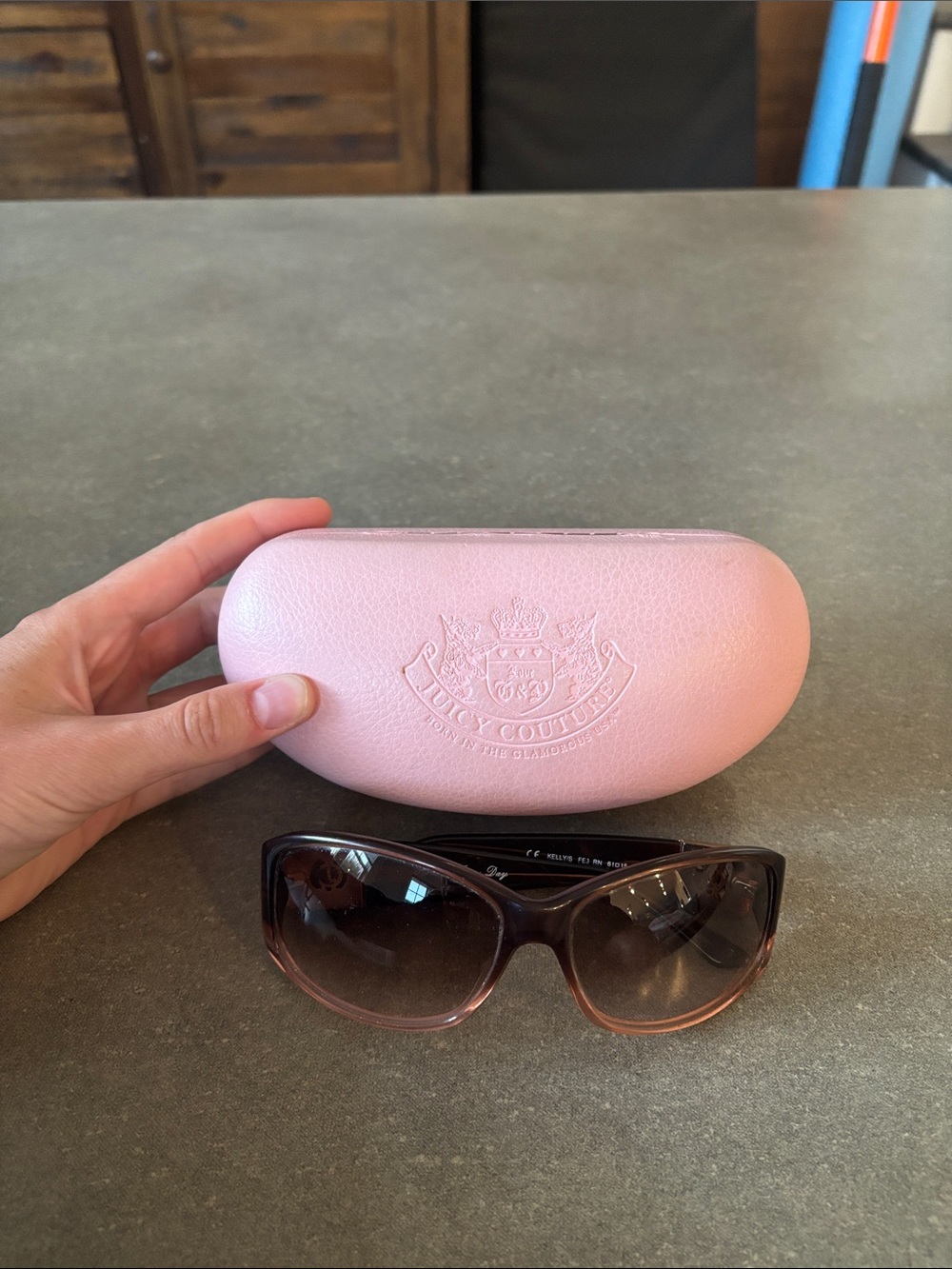 Juicy Couture Pink Sunglasses Case with Brown Ombre Women's Sunglasses